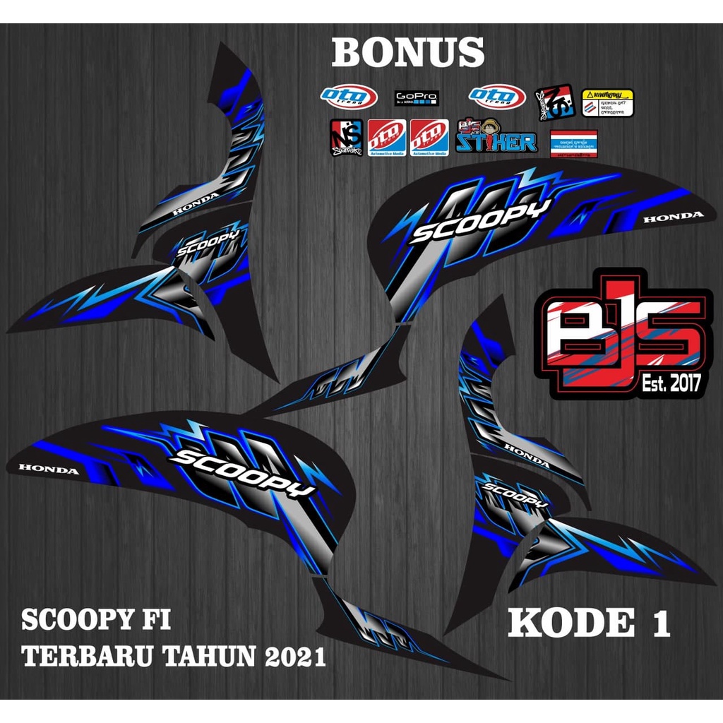 Striping scoopy fi - Stiker Decal scoopy fi 2020-2021 kode 1