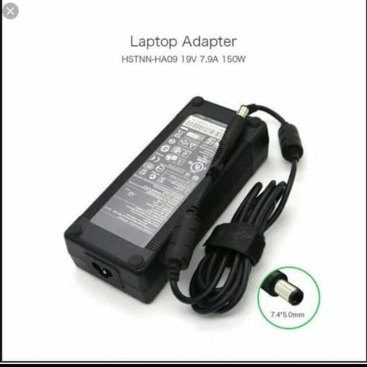 Adaptor Original Hp 19V - 7.9A DC. 7.4x5.0mm Jarum With Kabel Power