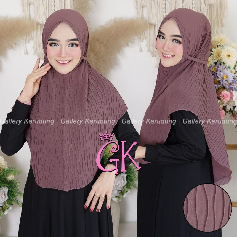 BERGO MARYAM PLISKET GELOMBANG/JILBAB INSTAN PLISKET GELOMBANG