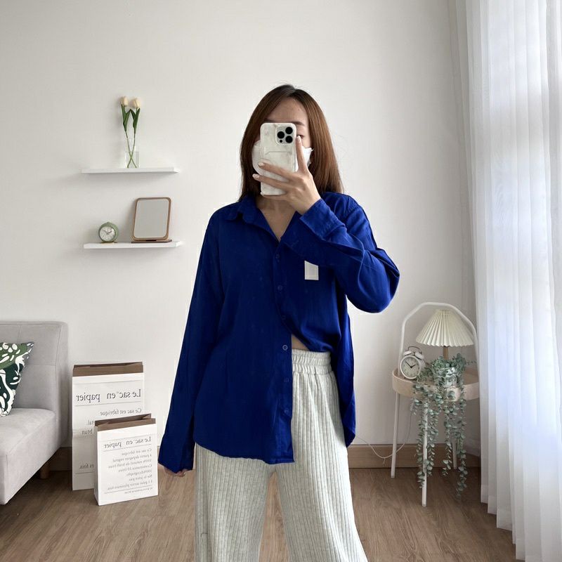 kemeja linen oversize