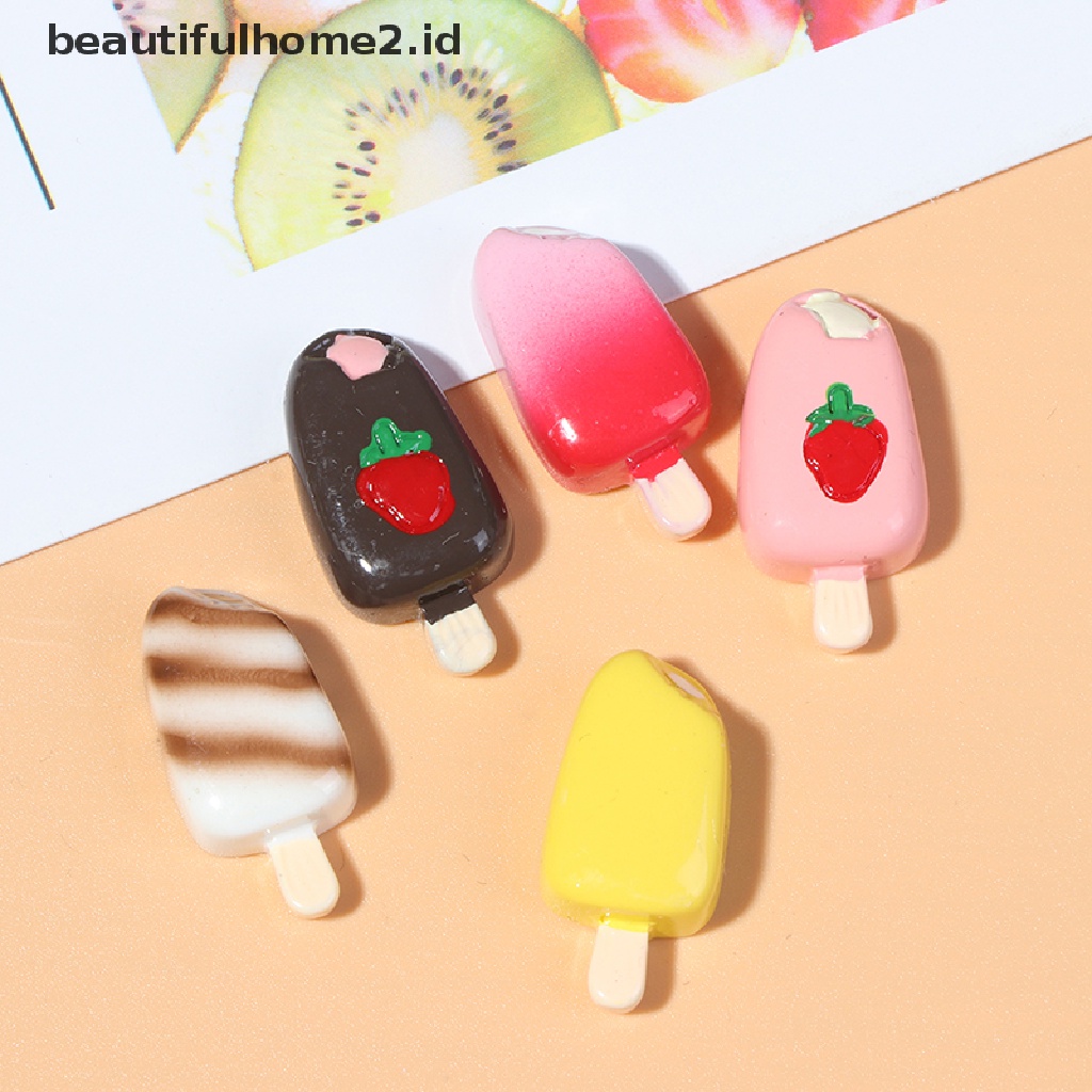 (Beautifulhome2) Buku Literatur Bahasa MandarinId 5pcs Miniatur Es Krim Skala 1: 12 Untuk Rumah Boneka 6