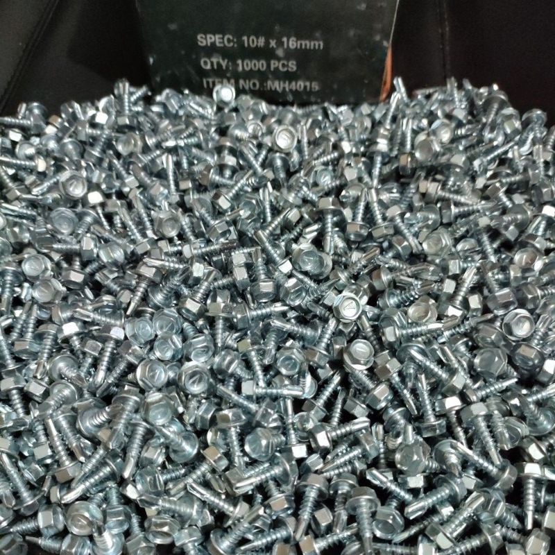 500 PCS Baut kanal 10 x 16 mm baut baja ringan paku baja ringan baut reng baut spandek paku spandek 