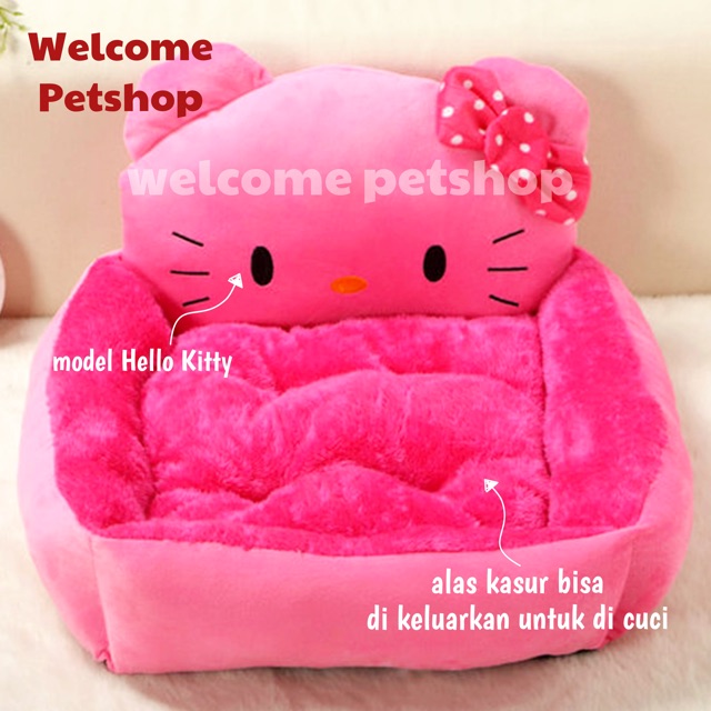 Kasur Hewan Peliharaan Motif Hello Kitty / Anjing / Kucing (Pet Bed)