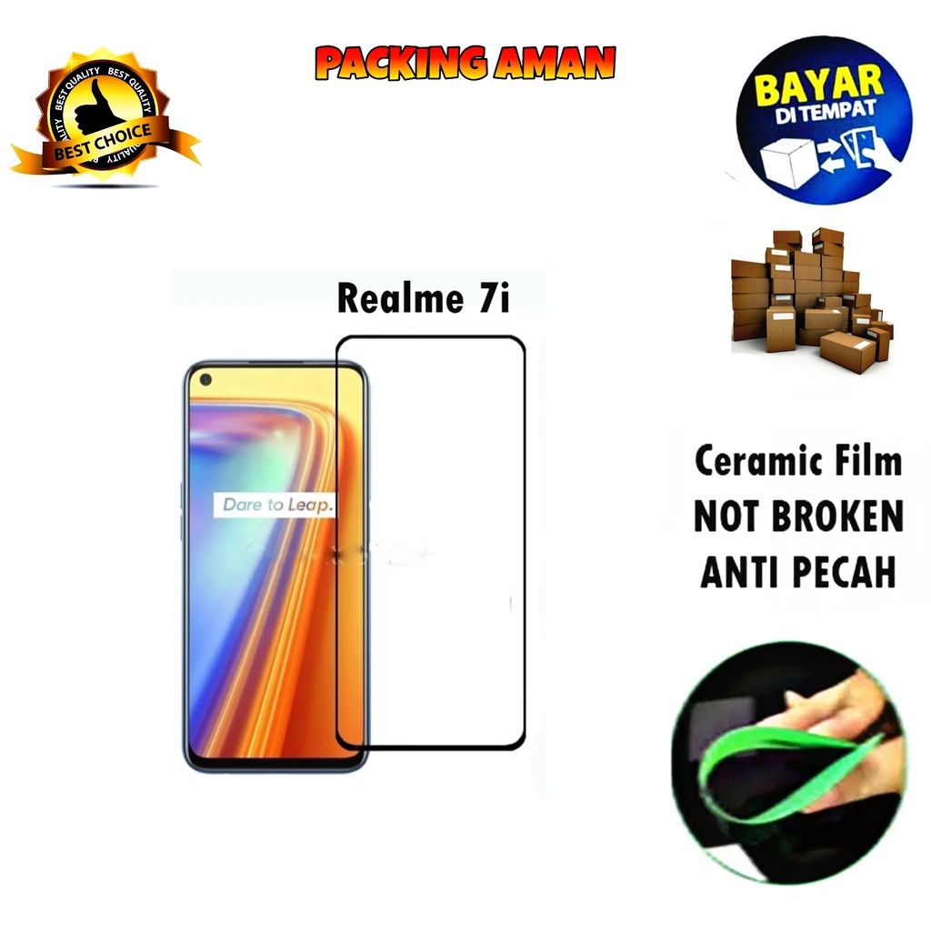 Tempered Glass Realme 7i Ceramic Film Anti Gores Keramik for Realme 7i 5G 2020 [Full Cover Full Screen]