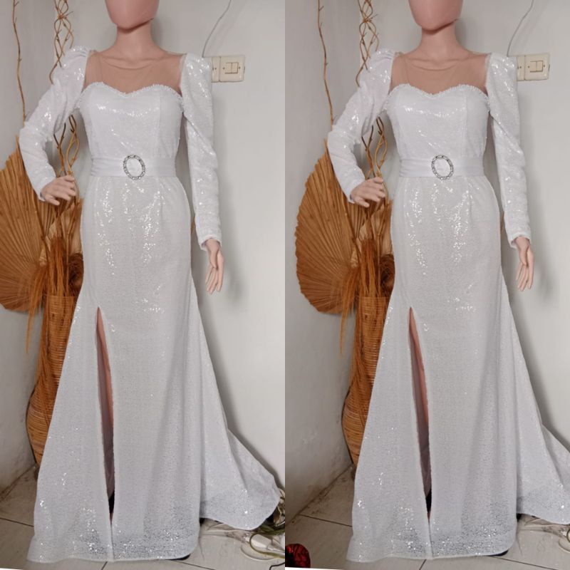 dress duyung sequin / gaun pesta mewah murah