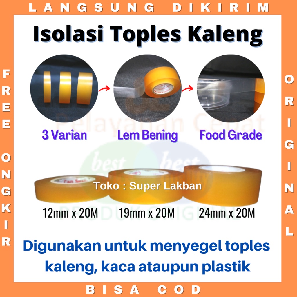 Isolasi Toples Kaleng Biskuit Can Sealing Tape Selotip Toples Food Grade Free of Hazardous Chemical