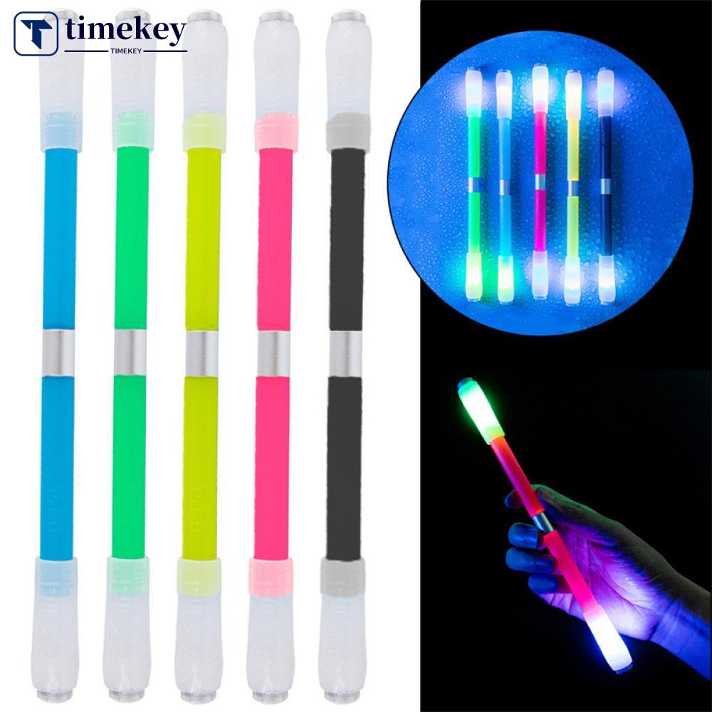 Timekey 1PC Pulpen Gaming Putar Luminous Dengan Lampu LED Untuk Stationery Anakpelajar G3H9