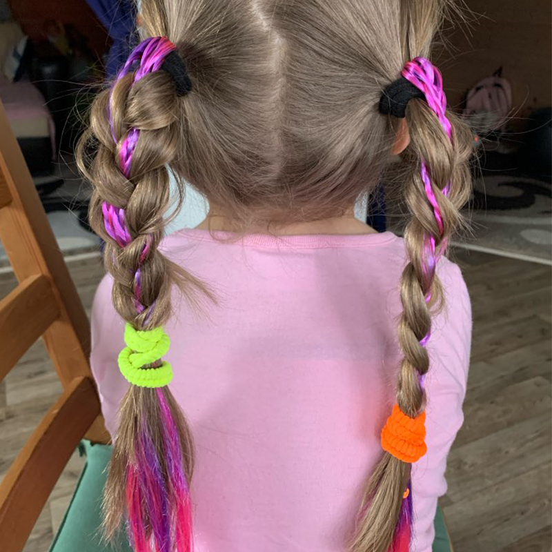 Children's Ponytail Braid Wig Colorful Hairpins Cute Dirty Braids Hair Ropes Headrope Performance Twist Braid  Accessories