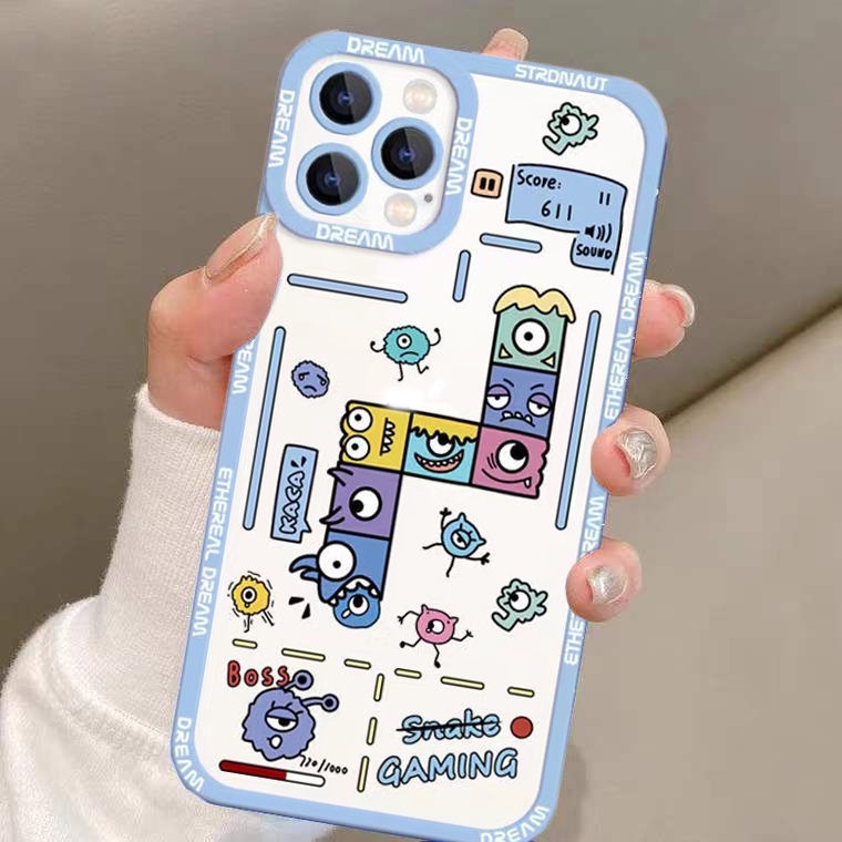 Soft Case TPU Transparan Motif Little Monster Untuk Iphone 13 Pro Max / 12 / 11 / XS / XR / X / 8 / 7 / 6 Plus / SE 2020