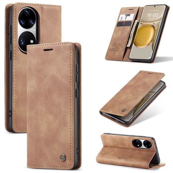 Huawei P50 Pro Leather Flip Wallet Case Dompet Magnetic Standing Cover Caseme