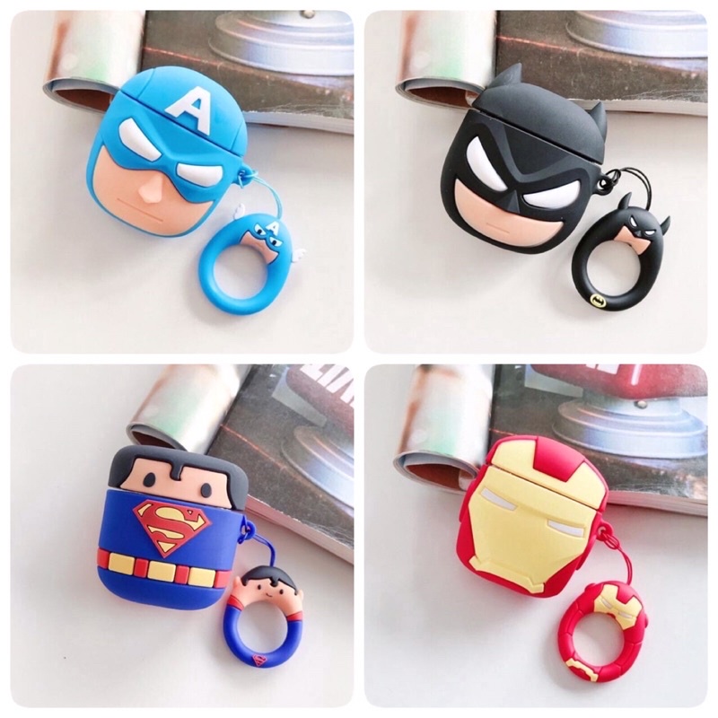 AIRPODS CASE 1 2 pro softcase marvel baymax disney starwars starwars ironman batman superman naga white