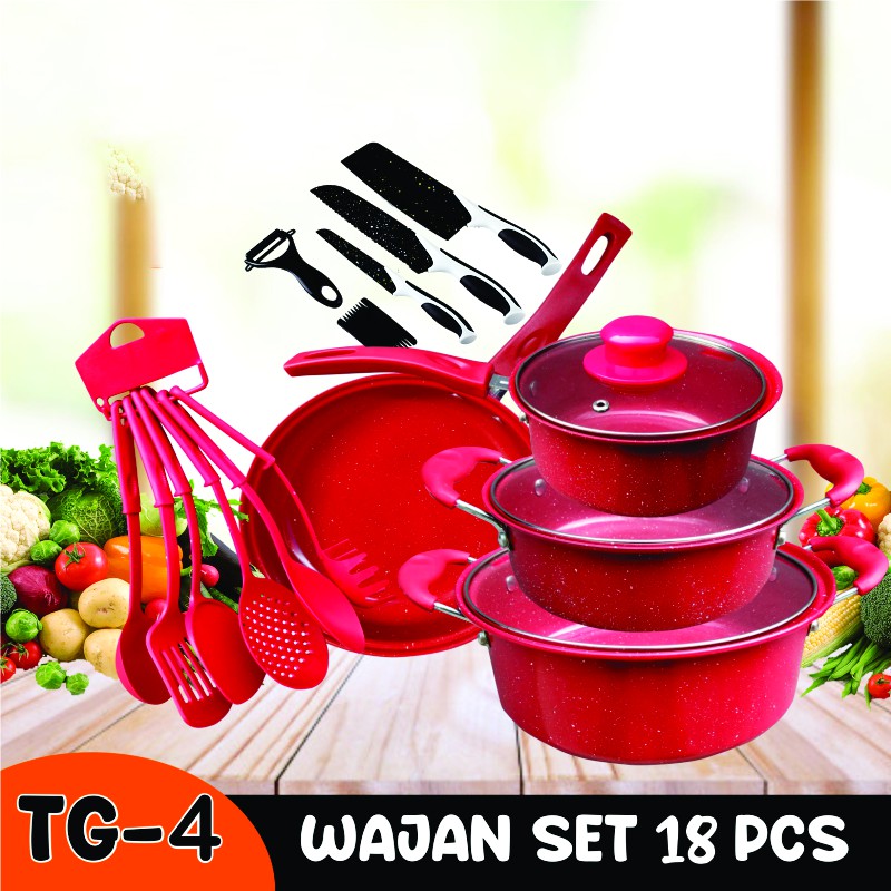 Panci Cookware Set 13 Pcspanci Teplon Tebal Anti Lengket