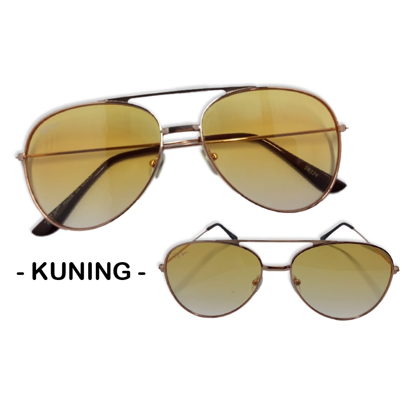 COD kacamata hitam fashion pria wanita model kacamata aviator lensa hitam anti uv sunglasses glass