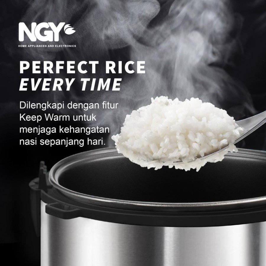 MAGIC COM RICE COOKER STAINLESS NAGOYA 1,8L 1,8 LITER PENANAK NASI ANTI LENGKET ANTI KARAT