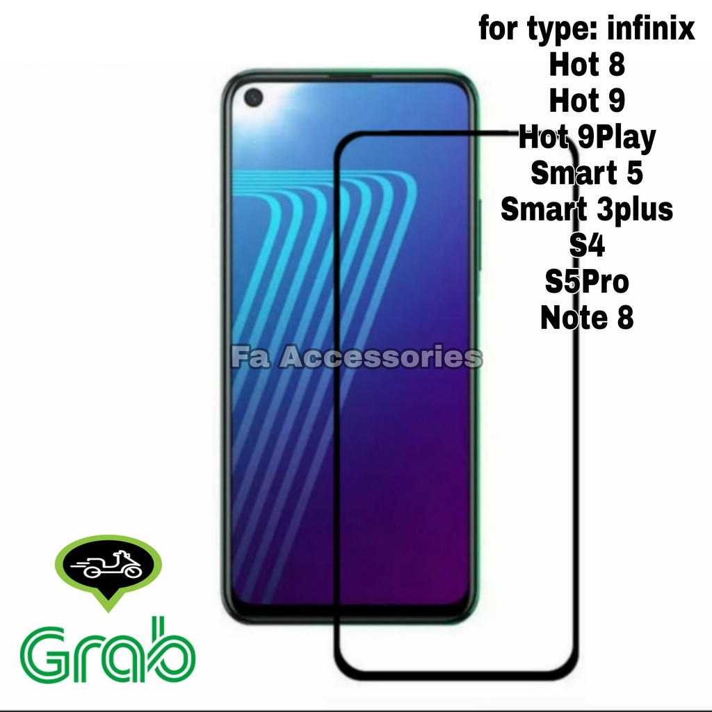 FA TEMPERED GLASS 5D 9D INFINIX HOT 8 9 9play 10 10S 11 11s 11play SMART 5 3 3PLUS S4 S5 PRO NOTE 8 12 12PRO 12VIP VIP PRO PLUS PLAY S