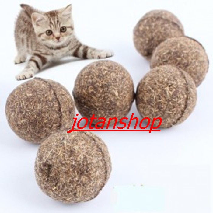 Mainan Cakaran Kucing Bentuk Bola Aroma Catnip Cat Scratcher Ball - Brown