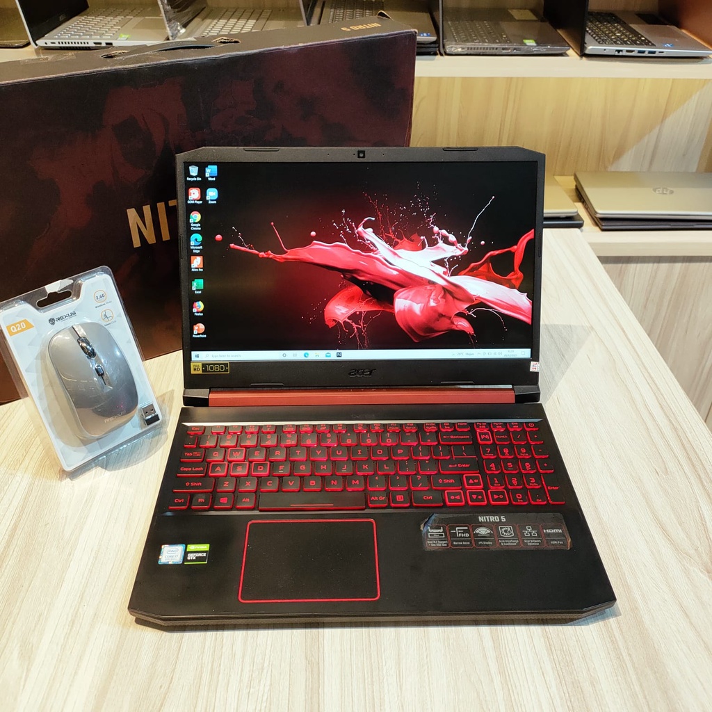 ACER NITRO 5 AN515-54-729J (Core i7 gen 9) RAM 12GB SSD 512GB HDD 1TB Dual VGA NVIDIA GeForce GTX 16