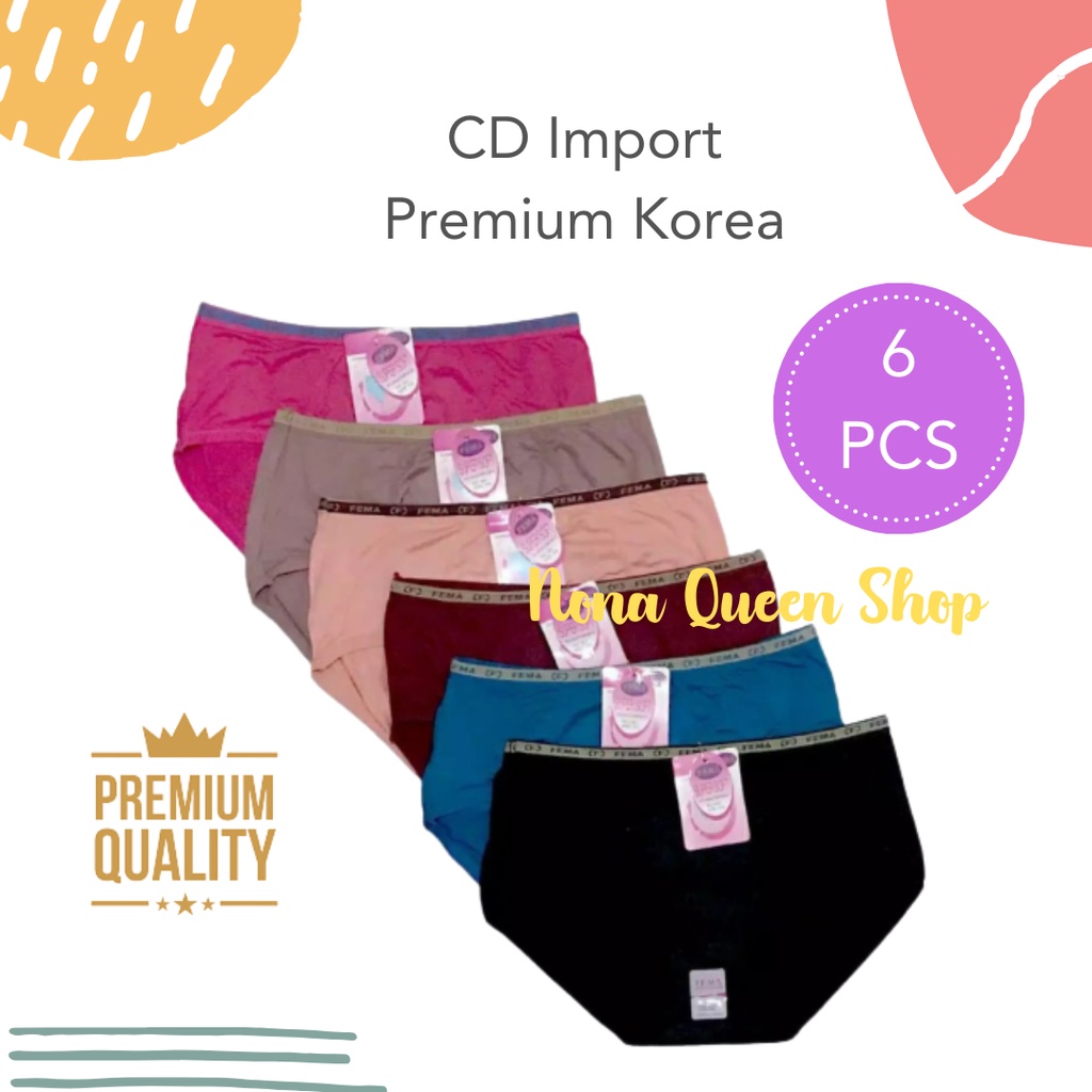 6pcs Celana Dalam CD Korea IMPORT PREMIUM FM