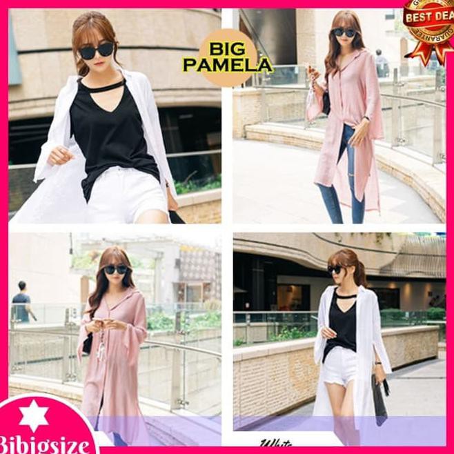 2dod baju atasan jumbo 663 / blouse big size 663 - pink uwz5