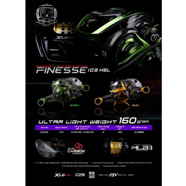 reel baitcasting seahawk finesse 103HSL