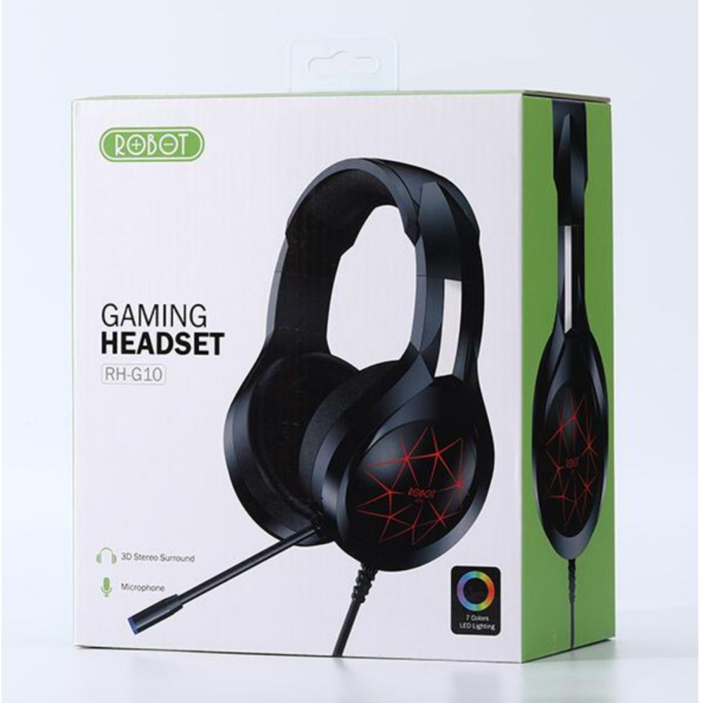 ROBOT RH-G10 Gaming Wired Headphone 7 Colour LED Light - Garansi Resmi 1 TAHUN