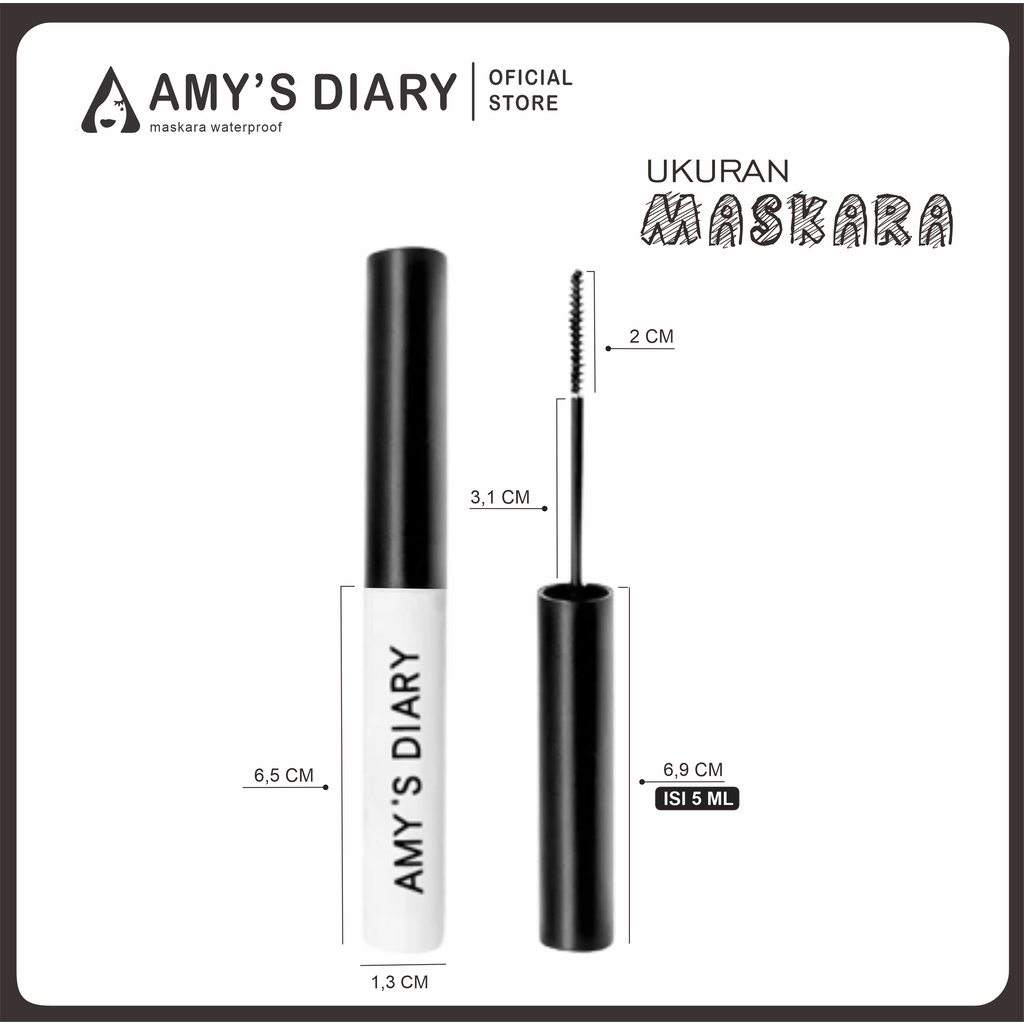 maskara Amy's Diary hitam 3D maskara waterproof pelentik bulu mata anti air Terbaik