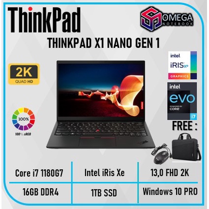 Lenovo ThinkPad X1 Nano Gen 1 i7 1180G7 16GB 1TB SSD Iris Xe Windows 10 PRO 13&quot; 2K