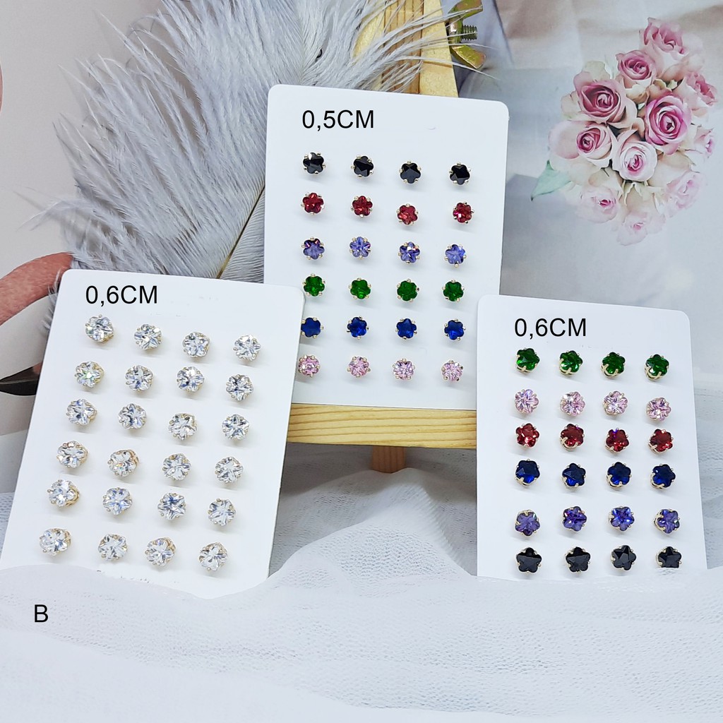 Anting Premium Rhodium Tusuk Xuping Asli Lapis Emas Solitaire Warna - BE208