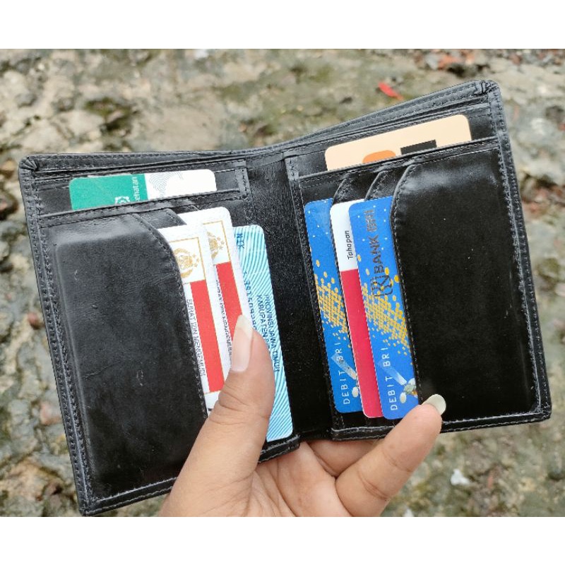 Dompet full kulit luar dalam pria berdiri 3/4