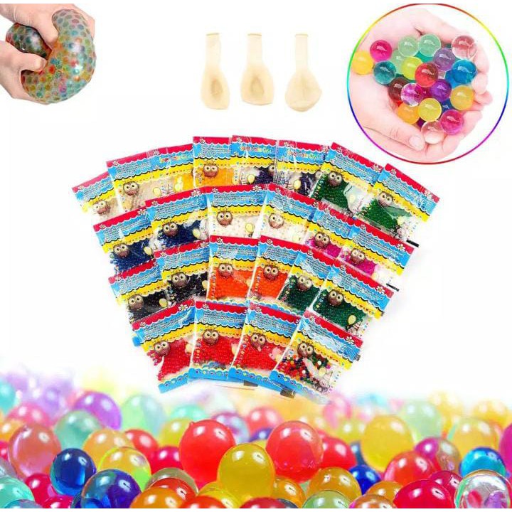WATER BEADS  HYDROGEL MULTICOLOR  BOLA KECIL RENDAM AIR  BOBA WARNA WARNI AIR