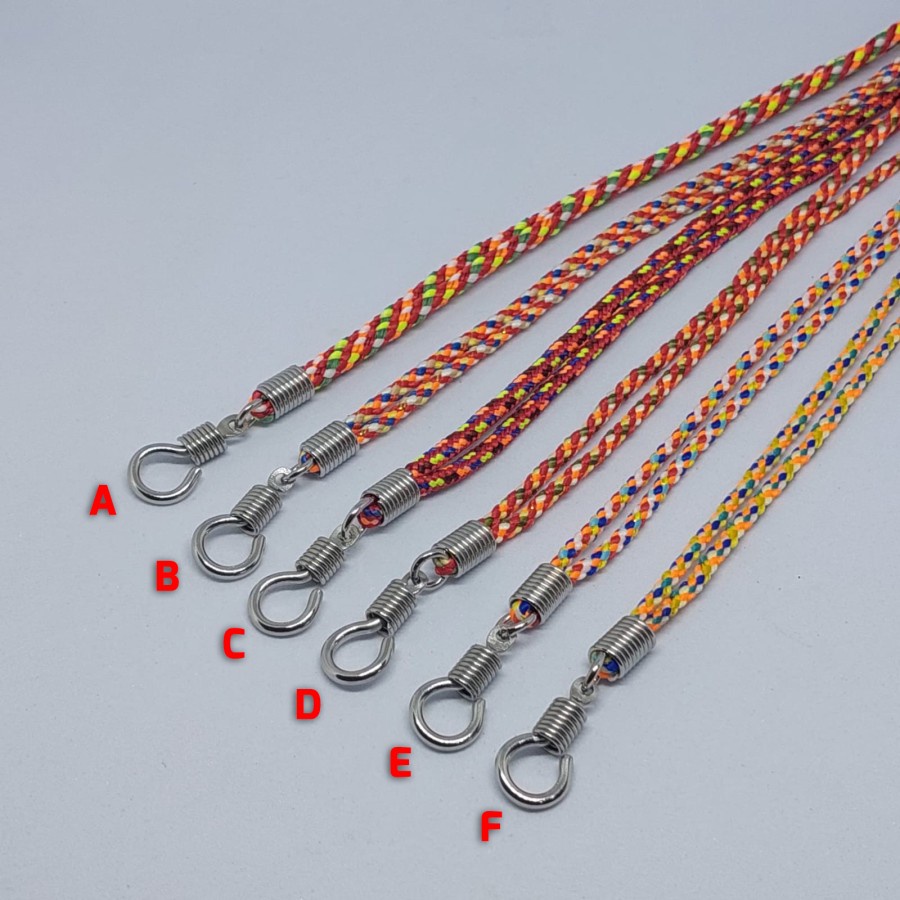 Kalung Benang Liontin 7 Warna Pengait Drat Putar Stenless Steal Tebal Premium