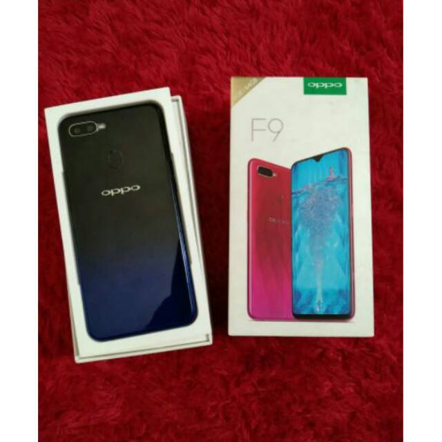 Jual HP Handphone Second Seken Oppo F9 Ram 4/64gb Fullset No Minus Siap Pakai Murah