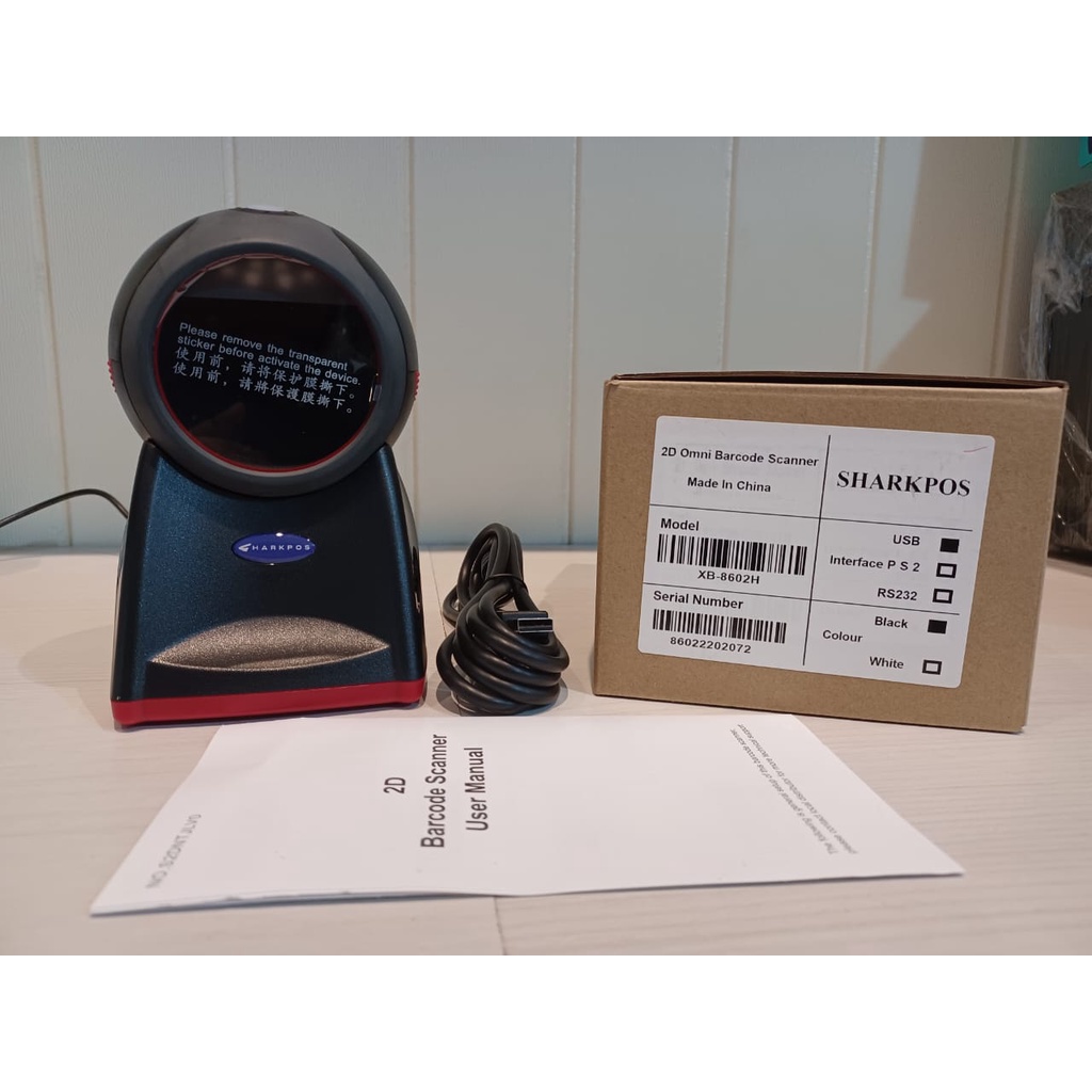 SHARKPOS DS 8602 DS-8602 DS8602 1D/2D Omni Barcode Scanner Desktop Pos 1D &amp; 2D USB QR Code Scanner Minipos MP-8602