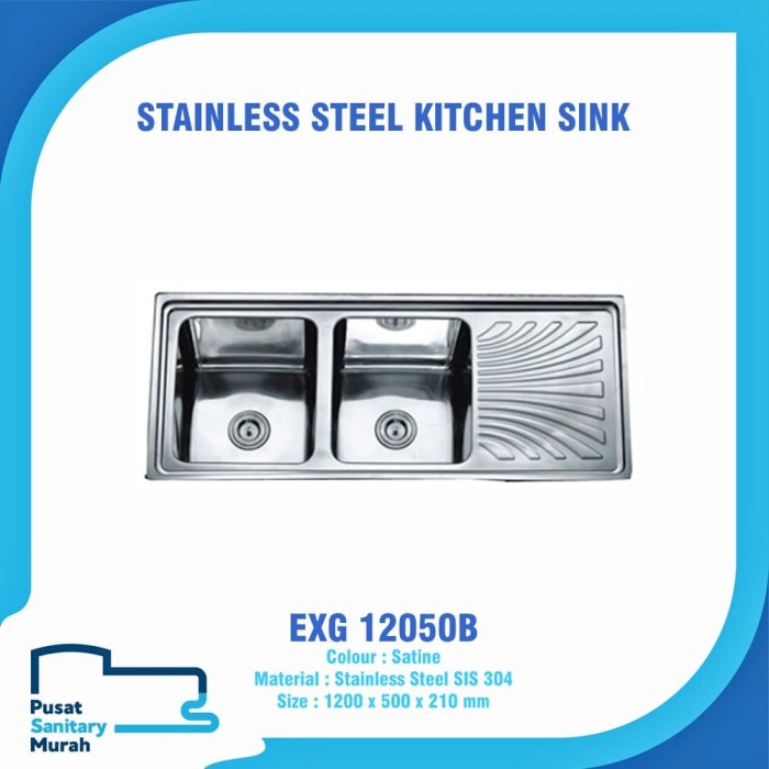 Wastafel - Eixo Kitchen Sink / Bak Cuci Piring Stainless Steel Exg 12050B