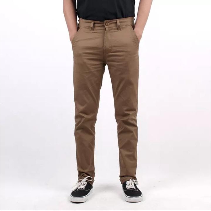 Celana panjang chino pria - celana chino Krem / cino slim fit