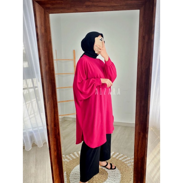 Cardigan Outer Polos Wanita I Outer Batwing Bahan Crinkle