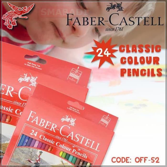 

COD - PENSIL WARNA KAYU 24 WARNA - FABER CASTELL CLASSIC 24 Warna (OFF-52) - FCO