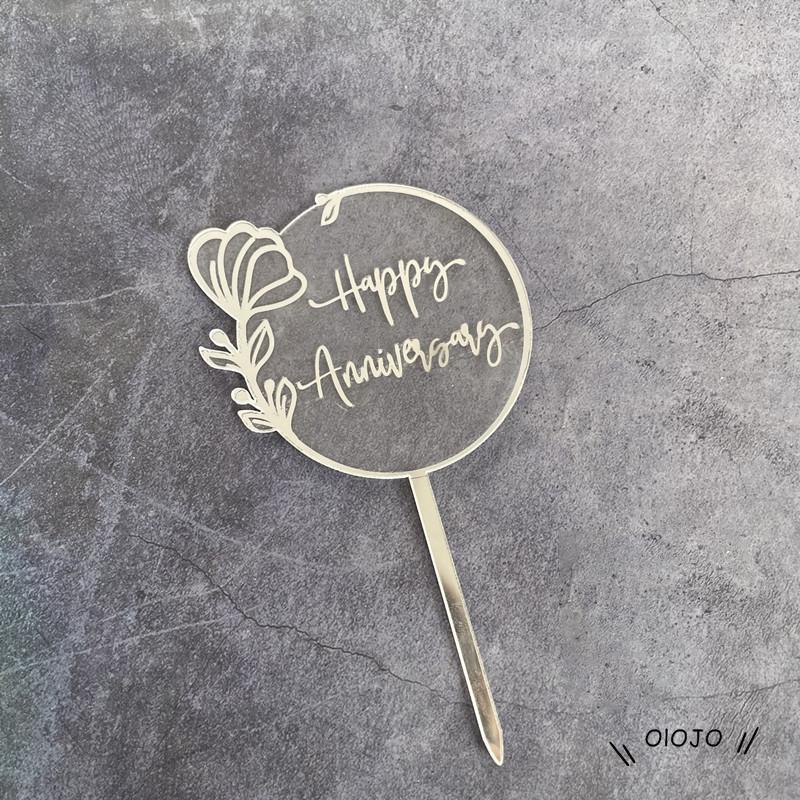 【COD】Ornamen Kartu Laser Marking Bahan Akrilik Untuk Dekorasi Kue Ulang Tahun Anniversary