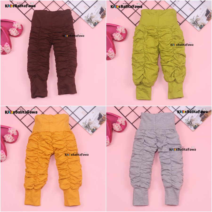 Legging Kerut Polos uk 3-12 bln / Celana Anak Celana Anak Perempuan Celana Legging Murah