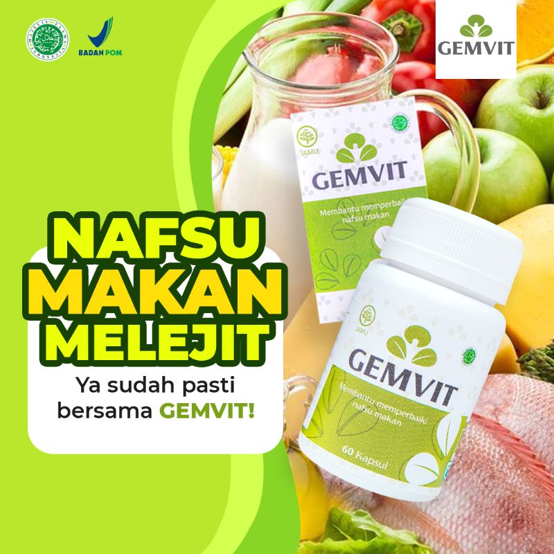 Gemvit suplemen penggemuk badan bpom anak dewasa pemutih badan permanen ampuh original bpom
