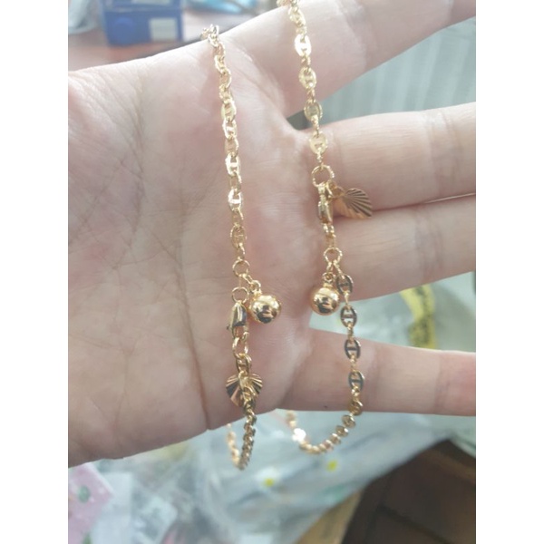 Gelang kaki dewasa rantai nori 26 cm 26cm emas asli 700 70% 16k gold mas kuning