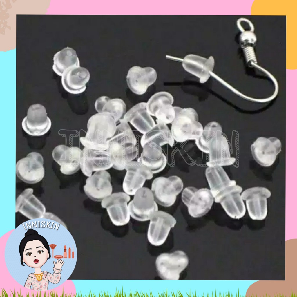 [10 Pcs] Penutup Anting / Stopper Anting Bahan Karet / Penutup Anting Belakang