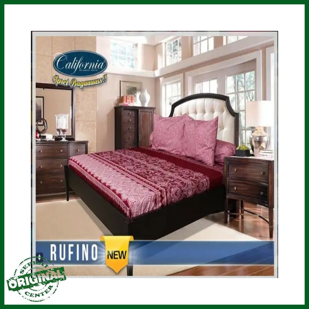 SEPRAI CALIFORNIA / SPREI CALIFORNIA RUFINO No.2 QUEEN 160 SEPRAI BATIK MODERN MERAH UNGU