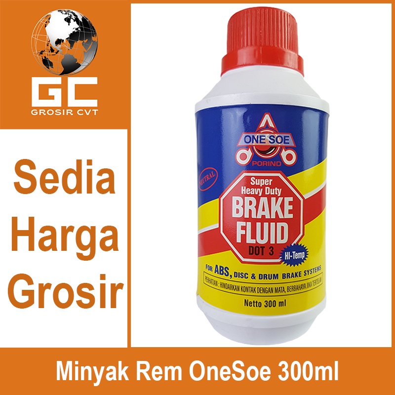 Minyak Rem Dot 3 Brake Fluid Warna Merah 300ml One Soe