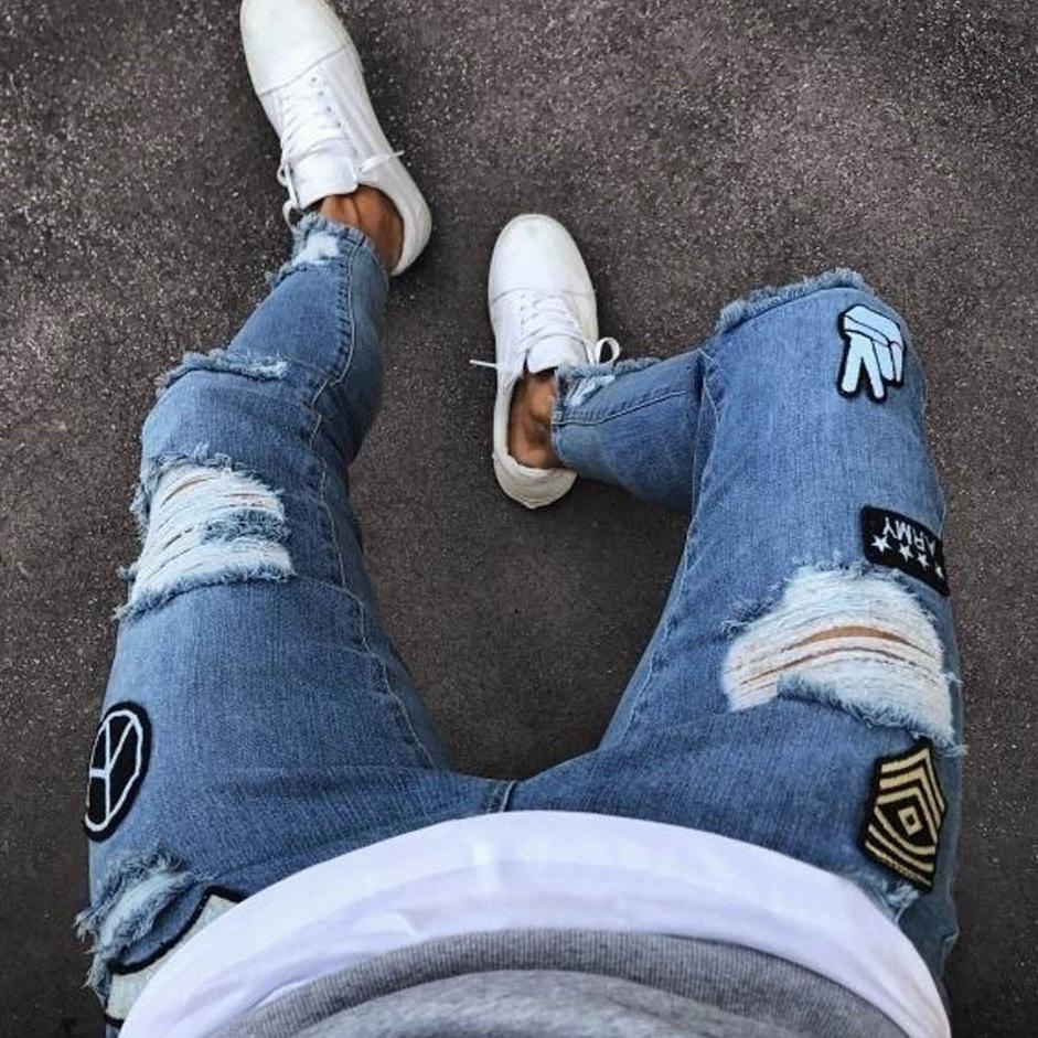 Paling Dicari.. CELANA PANJANG SOBEK EMBLEM CELANA SOBEK PRIA CELANA PANJANG PRIA SOBEK EMBLEM CELAN