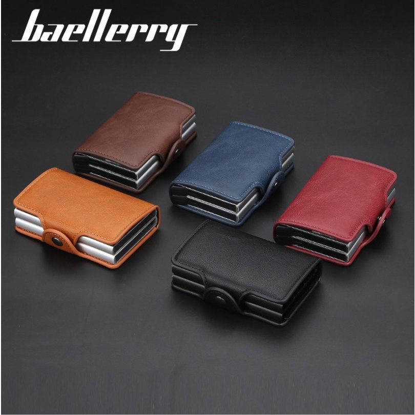 Baellerry Dompet Kartu Kulit Double Card Holder RFID BLY38