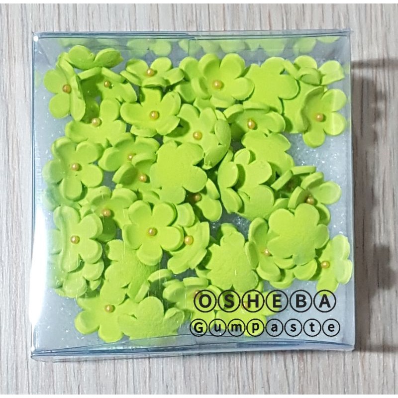 

osheba gumpaste bunga BK BB 1.2cm warna hijau isi 50 bunga