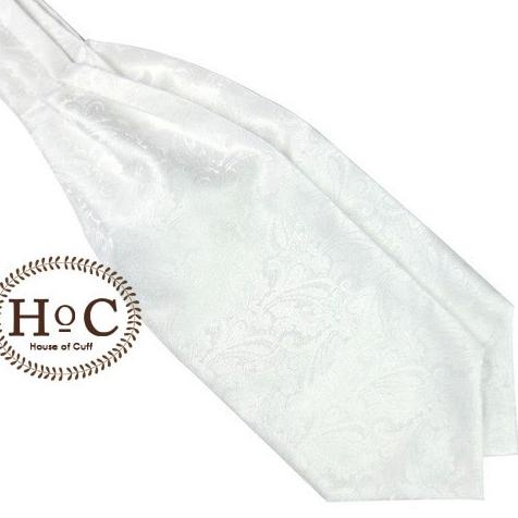 Houseofcuff  Dasi Ascot Tie ASCOT / CRAVAT TIE WHITE