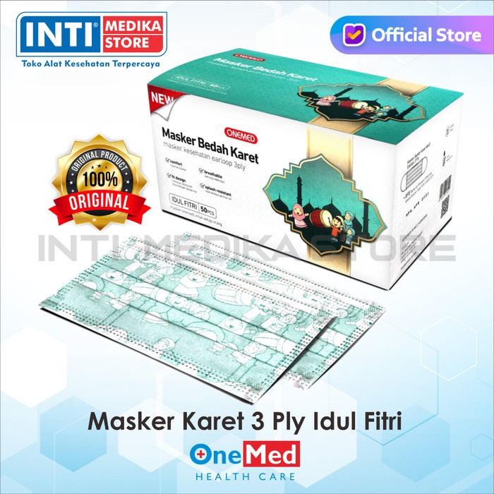 Onemed - Masker 3 Ply Earloop Surgical Masker Karet Edisi Idul Fitri #98
