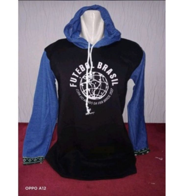 kaos hodie/kaos basahan/kaos kupluk anak muda/kaos topi tebal